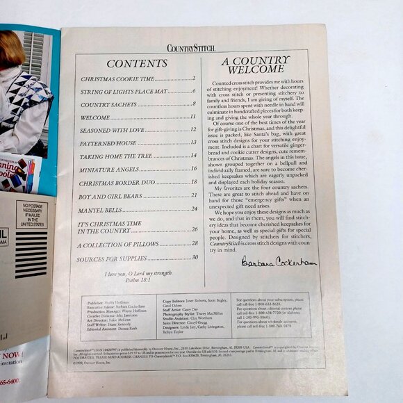 Christmas Counted Cross Stitch CountryStitch Magazine 13 Projects 36 Pages 1990 - Picture 2 of 9